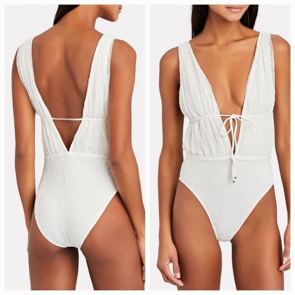 JONATHAN SIMKHAI Shelly Lace-Up One-Piece Swimsuit Small NWT - Picture 3 of 8